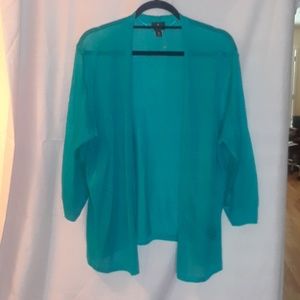 NWOT Worthington Woman Teal Cardigan